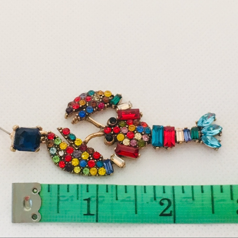 2/$25 Multi Color Crystal Lobster Dangle Earrings - Picture 7 of 8